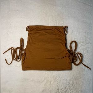 Tied open sides brown crop top. Medium.